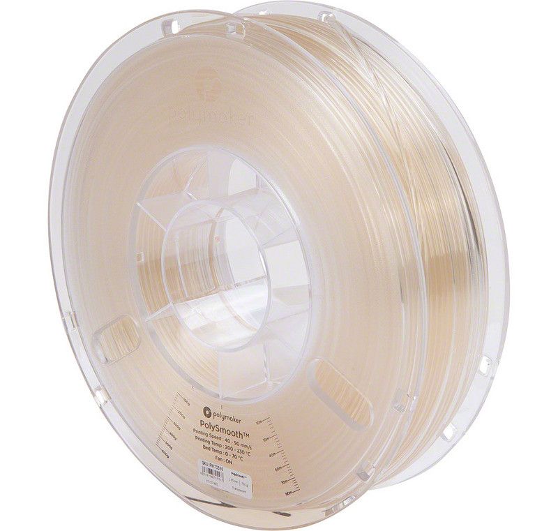 Пластик в котушці PolySmooth Polymaker,1,75 мм, 0.75 кг бежевий