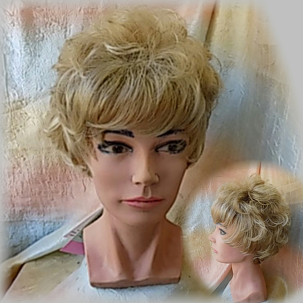 Перука кучерява пишна з канекалону "П'ЄХА" платиновий мікс FLORA-16H613, фото 1