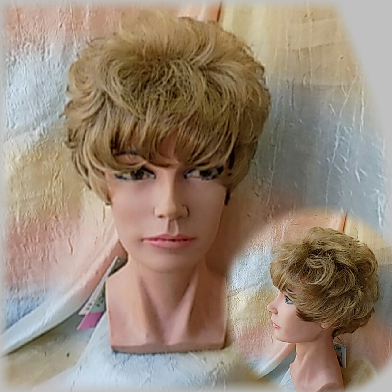 Перука кучерява пишна з термоволосся "П'ЄХА" пісочний FLORA AT-15, фото 1