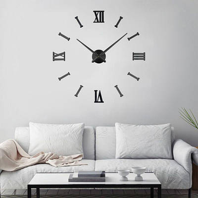 Діаметр 60-130 см, годинник настінний 3d diy clock, 3d годинники настінні великі, годинник на стіну для офісу, стильні настінні