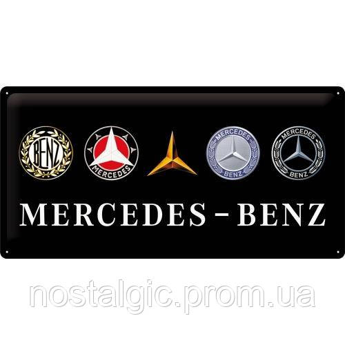 Табличка металлическая Mercedes Logo Evolution | Nostalgic-Art 27026