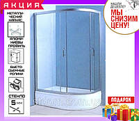 Душова кабіна 120x80 см з глибоким піддоном Keramac Victoria 8133 скло Fabric профіль сатин