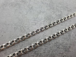 Чоловіча срібна цепочка Бісмарк (плоский). Ширина 4,5 мм. Довжина 60 см