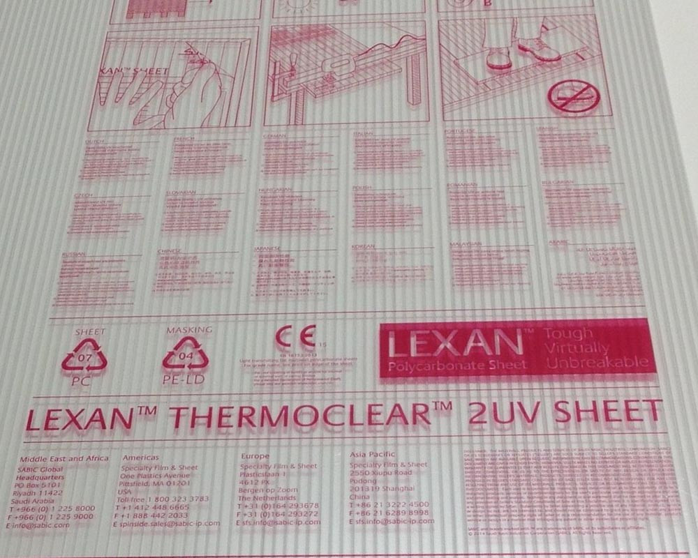 Сотовый поликарбонат Lexan Thermoclear 10мм 5Н 4х камерный прозрачный 2UV 2100х6000мм - фото 3 - id-p952814538