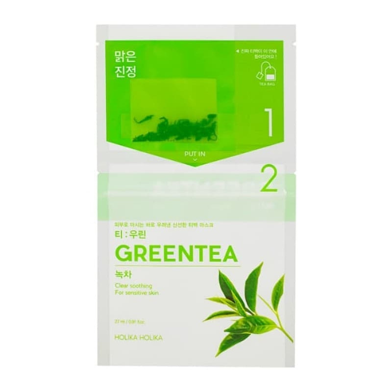 Чайна маска для обличчя "Зелений чай" з протизапальною дією Holika Holika Tea Bag Mask Green Tea 27 мл