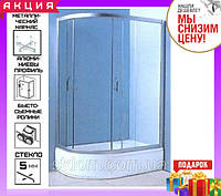 Душевая кабина 120x80 см с глубоким поддоном Keramac Victoria 8134 стекло Fabric профиль сатин