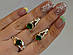 Срібний комплект прикрас з золотими вставкми, фото 7