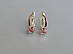 Срібні сережки з золотими вставками, фото 2