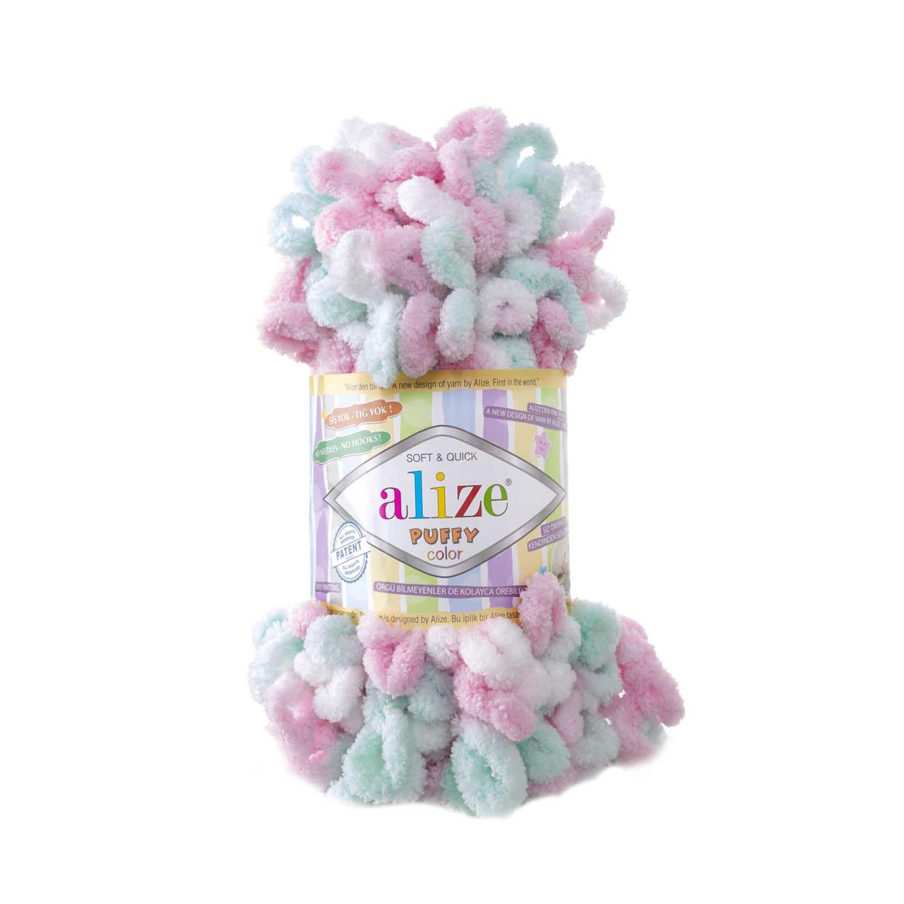 Alize PUFFY COLOR (Пуффи Колор) № 6052 (Пряжа, Нитки для Вязания Руками ...