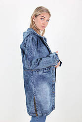 Жіночий джинсовий кардиган з капюшоном 50 р