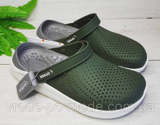 Чоловічі літні сандалі крокси хакі, модні лайтрайди для чоловіків Crocs LiteRide, оригінал, фото 1