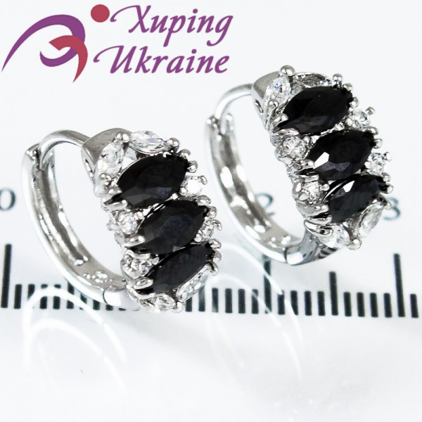 Сережки Xuping родиум 1,3 см 324515(12)