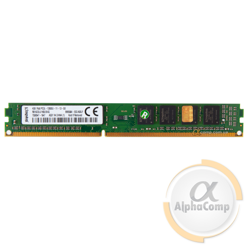 Модуль пам'яті DDR3 4Gb PC3L-12800U Kingston (RB16D3LU1KBLR/4G) 1600