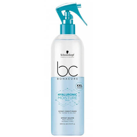 Зволожувальний спрей-кондиціонер SCHWARZKOPF BC Hyaluronic Moisture Kick Spray Conditioner 400 мл, фото 1
