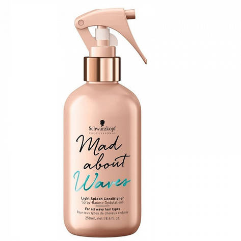 Легкий спрей-кондиціонер для хвилястого волосся SCHWARZKOPF Mad About Waves Light Splash Conditioner 250 мл, фото 2