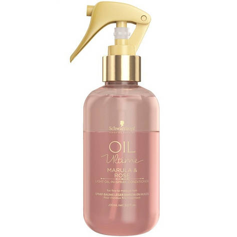 Спрей-кондиціонер для тонкого та нормального волосся SCHWARZKOPF Oil Ultime Marula&Rose Light Oil-in Spray 200 мл, фото 1
