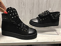 Кеды слипоны черные женские криперы