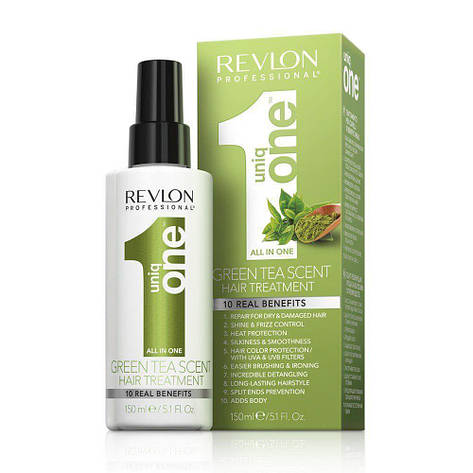 Спрей маска для догляду за волоссям з ароматом зеленого чаю Revlon Uniq One Green Tea Scent Treatment 150 мл, фото 1