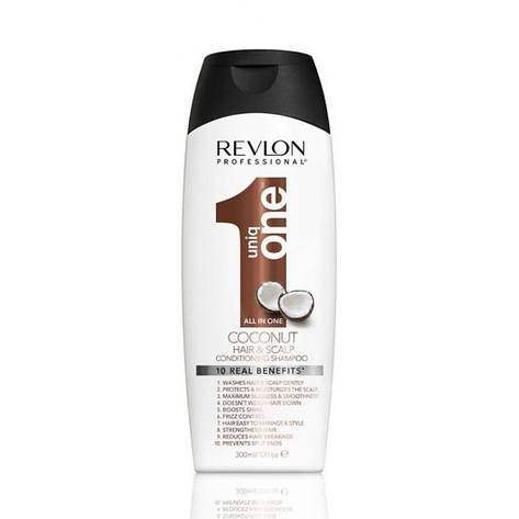 Шампунь-кондиціонер з ароматом кокоса Revlon Professional Uniq One Conditioning Shampoo 300 мл, фото 1