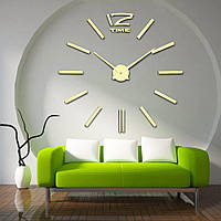 60-130 см, 3д годинник, великі настінні годинники, годинник на стіну для офісу, стильні настінні годинники 12 Time Gold
