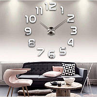 60-130 см, Настенные часы 3д, большие настенные часы, декоративные настенные часы, часи на стену Silver