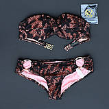 Мереживне бандо + плавки з кільцями Victoria's Secret, розмір 34В + M, фото 2