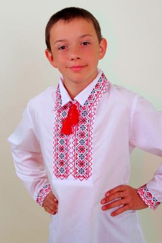 Вишиванка для хлопчика "Остап" червона з чорним 140-170