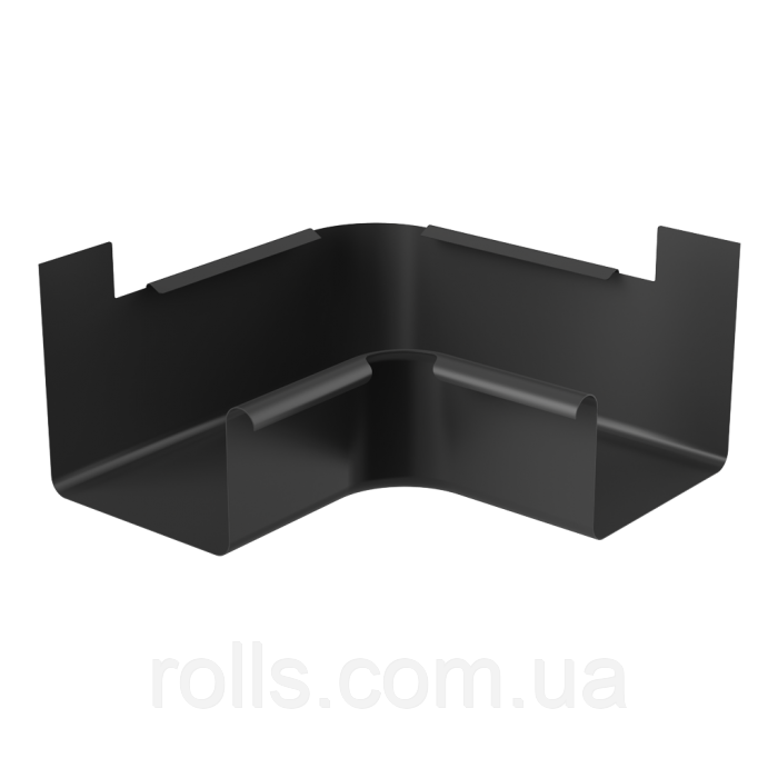 Кут внутрішній 90° для жолоби 125/80, колір Чорний RAL9005 Galeco Stal 2, фото 1
