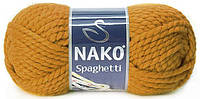 Пряжа Nako Spaghetti 941 горчица (нитки для вязания Нако Спагетти) 25% Шерсть, 75% Премиум акрил