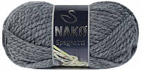 Пряжа Nako Spaghetti 790 серый меланж (нитки для вязания Нако Спагетти) 25% Шерсть, 75% Премиум акрил