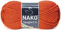 Пряжа Nako Spaghetti 6963 оранжевый (нитки для вязания Нако Спагетти) 25% Шерсть, 75% Премиум акрил