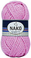 Пряжа Nako Spaghetti 6750 розовый (нитки для вязания Нако Спагетти) 25% Шерсть, 75% Премиум акрил