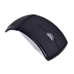 Миша бездротова USB TRY Bend 1600dpi розкладна чорна зі срібним