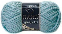 Пряжа Nako Spaghetti 6199 лазурный (нитки для вязания Нако Спагетти) 25% Шерсть, 75% Премиум акрил