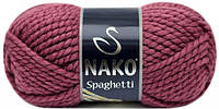 Пряжа Nako Spaghetti 327 пыльная роза (нитки для вязания Нако Спагетти) 25% Шерсть, 75% Премиум акрил