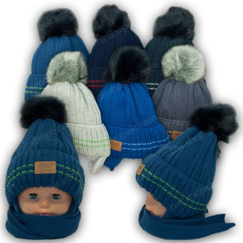 Детский комплект - шапка и шарф для мальчика Детский комплект - шапка и шарф для мальчика