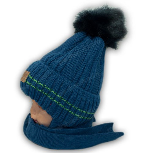 Детский комплект - шапка и шарф для мальчика Детский комплект - шапка и шарф для мальчика