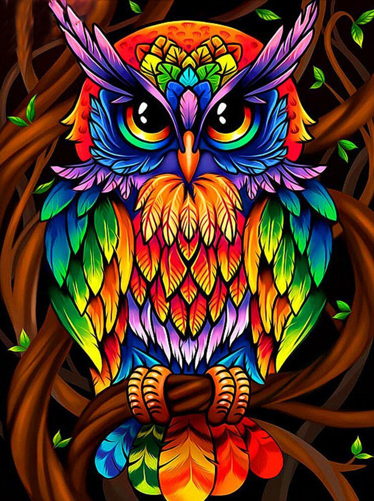 Набір для викладання алмазною мозаїкою Барвистий філін  DM-335