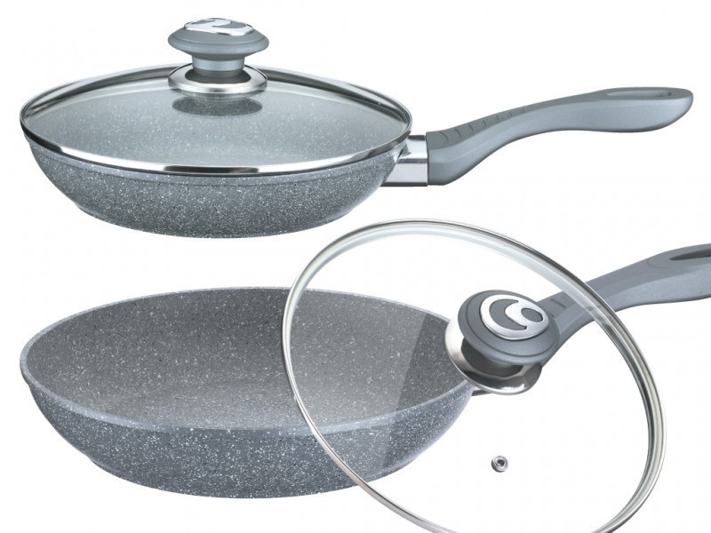 Сковорода з гранітним покриттям Benson BN-516 (26*6см), кришка, індукція, бакелітова ручка | сковорідка, фото 1