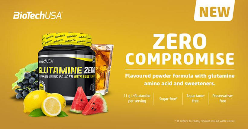 Глютамін BioTech USA Glutamine Zero 300 г, фото 4