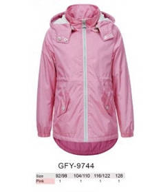 Вітровка на флісі для дівчаток  оптом, Glo-story, 92/98-128 см, арт. GPY-9744