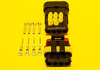 Герметичний авто роз'єм DG7041-1.5 4P (мама-папа) комплект