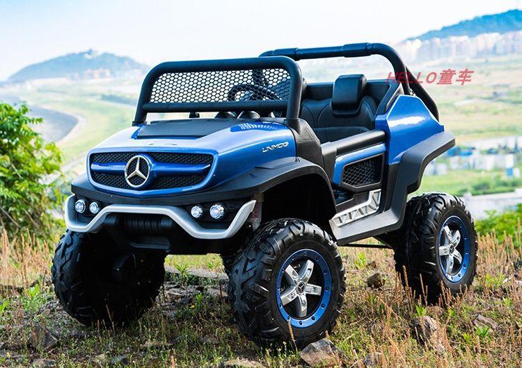 Дитячий електромобіль Джип M 4133 EBLRS-4, Mercedes Benz, 4WD, синій лак, фото 1
