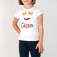 Легка дитяча футболка для дівчинки з написом BRUMS Італія 141BGFN021 Білий