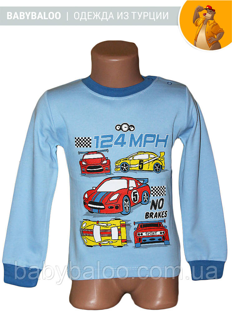 Батник дитячий на кнопці "Машинки" (від 1 до 4 років)