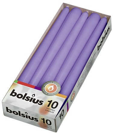 Свічка конічна ультрафіолетова Bolsius 24,5 см 10 шт (s30-042Б)