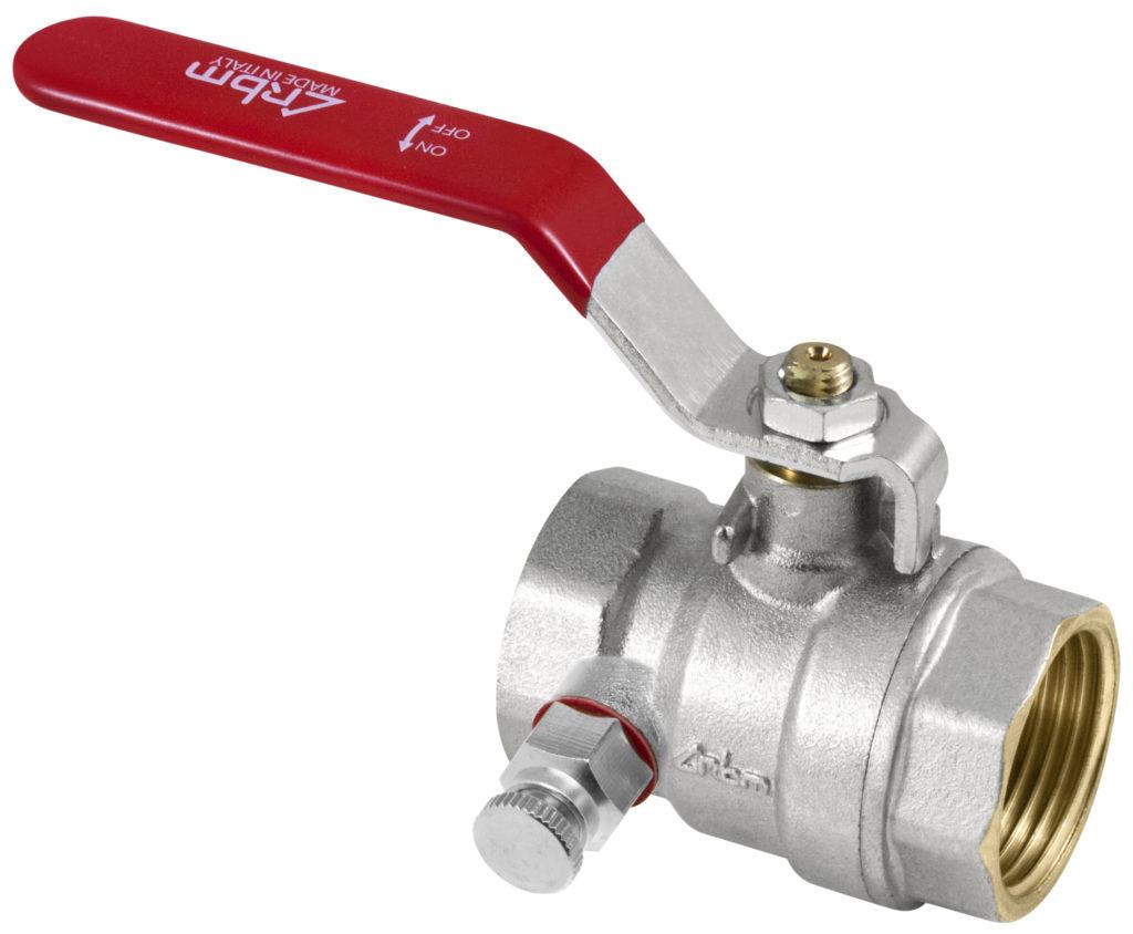 Кран кульовий 1" ВВ ручка зі зливом (IRO) RBM, фото 1