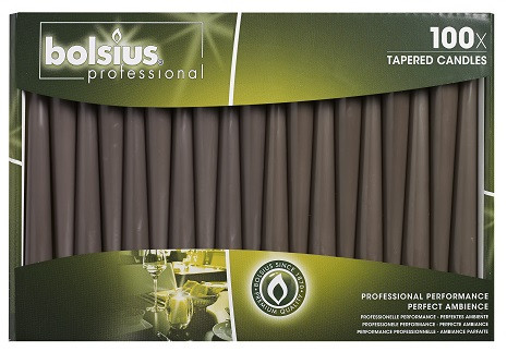 Свічка темно-сіра конічна 24.5 см 100 шт 30-100-070Бр