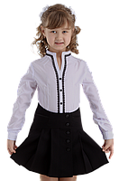 Ошатна шкільна блузка для дівчинки ПромАтельєСервіс Україна Камілла Білий  ⁇  Шкільна форма для дівчаток.Топ!