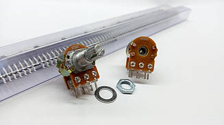 Резистор змінний WH148 50 кОм, 6 pin, стерео, 15 мм.
